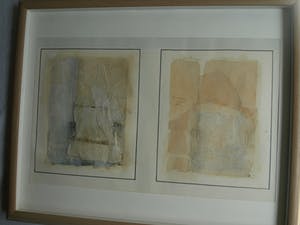 Jaap Witzenhausen - Ingelijste dubbele collage / aquarel , “Zonder titel” – 1977 kopen? Bied vanaf 1!