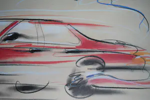 Henri Matchavariani - BMW - zeefdruk door beroemde illustrator van Vogue/Elle e.v.a. kopen? Bied vanaf 10!