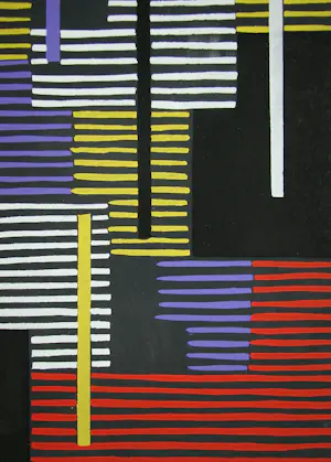 Adolf Fleischmann - Abstracte compositie - 1952 - Sjabloon in gouachekleuren kopen? Bied vanaf 120!