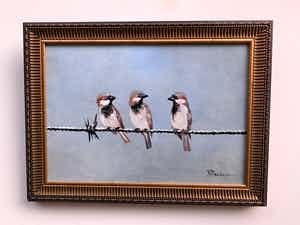 Henk Poeder - Vogels op prikkeldraad verkocht voor € 79!