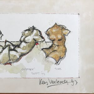 Kees Verkade - Zeldzame litho - 1997 - 'Omhelzing, de kus, gesprek, tors' - 18/50 kopen? Bied vanaf 165!