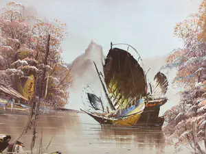 Niet of onleesbaar gesigneerd - Oosters landschap kopen? Bied vanaf 1!