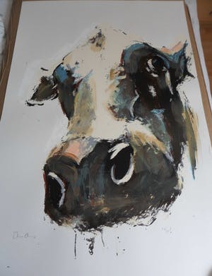 Theo Onnes - Zeefdruk. Titel. "Cow 2 ( Groot ) kopen? Bied vanaf 120!