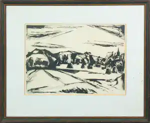 Thijs Sterk - Litho, De groet - Ingelijst verkauft für € 40!