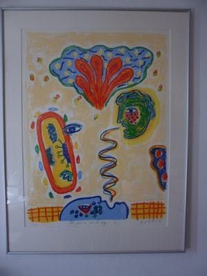 Keimpe Kootstra - Zeefdruk, Titel, "Het gesprek van de dag I ". kopen? Bied vanaf 35!