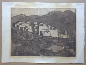 Frans Verpoorten - OUMESNAT (ZUID-MAROKKO) / ZW-W ETS / 45x61cm / SIG kopen? Bied vanaf 35!