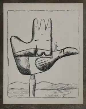 Le Corbusier - "LA MAIN OUVERTE " aus EPITAPH HATMANN 1966 verkauft für € 200!