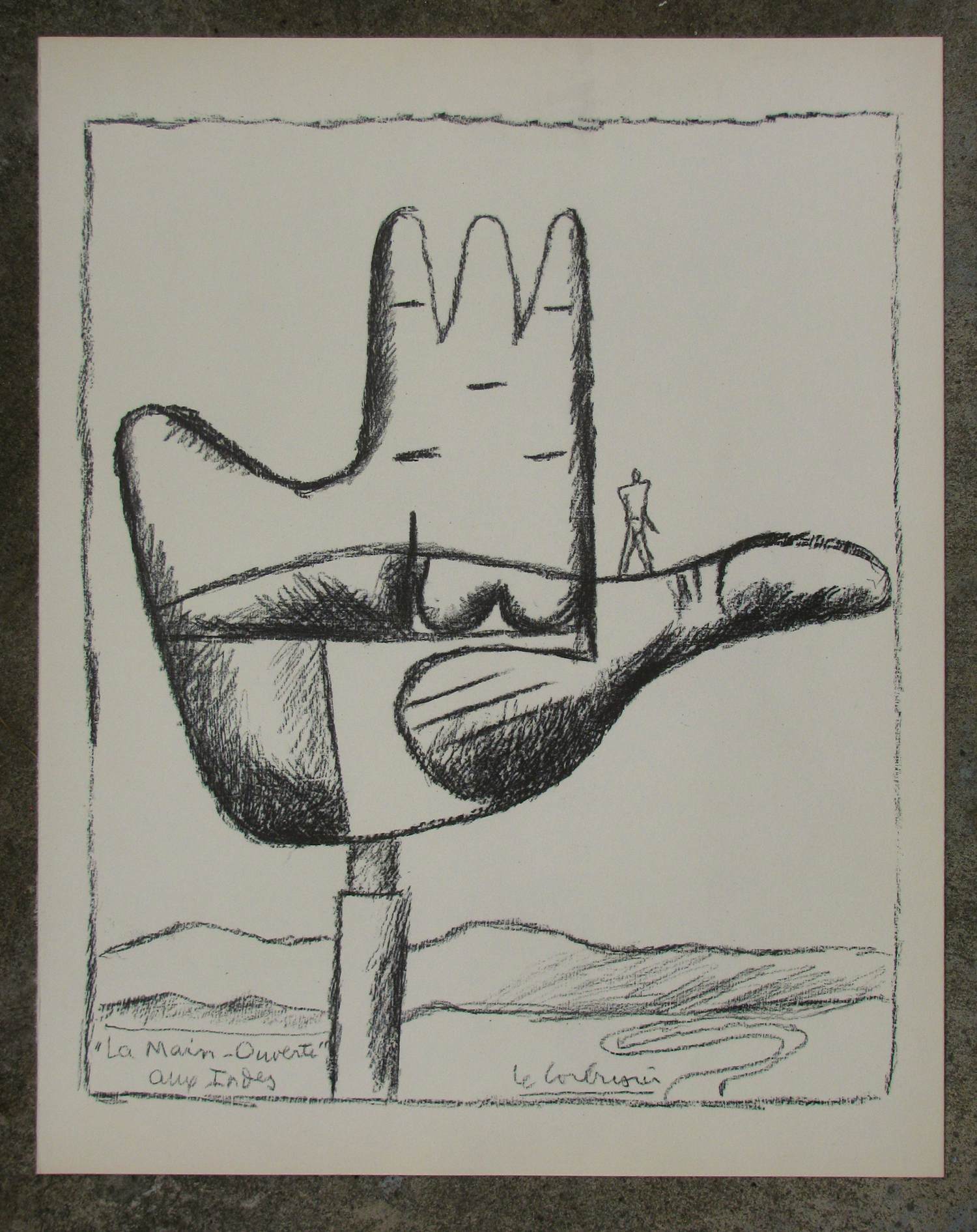 Le Corbusier - "LA MAIN OUVERTE " aus EPITAPH HATMANN 1966 verkocht voor € 200!