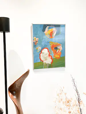 Govert Heikoop - kleurrijke abstracte voorstelling "The man in the moon" originele gouache kaufen? Bieten Sie von 20!