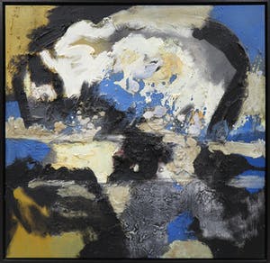 Frans Nicolai - Gemengde techniek op doek, Abstracte compositie - Ingelijst kopen? Bied vanaf 80!