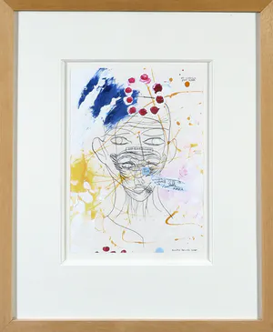 Rachid Ben Ali - Gemengde techniek op papier, Zonder titel - Ingelijst kopen? Bied vanaf 150!