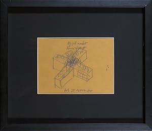 Carel Visser - Potloodtekening op enveloppe, Appelmarkt Amersfoort tot 25 november kopen? Bied vanaf 1!