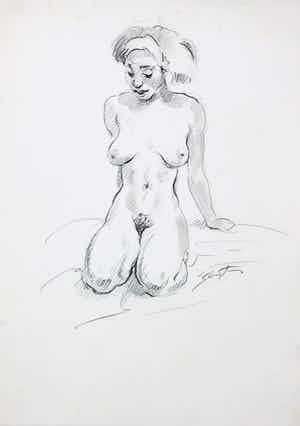 Jan Sluijters (jr.) - Tekening, Naakt verkocht voor € 40!