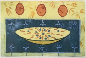 Lukie de Bree - set van 2 grote kleuren etsen | in kostbare lijsten kopen? Bied vanaf 135!