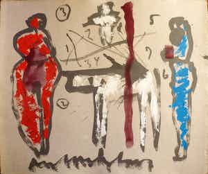 Anton Heyboer - Anton Heyboer Symboliek Mooie aparte schildering . verkocht voor € 425!