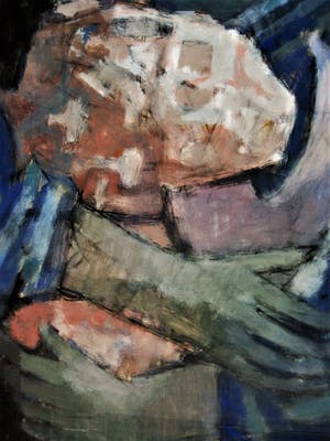 Jan Battermann - Vertederend jaren 50 gesigneerd Pastel "Moeder en Kind" GROOT!! kopen? Bied vanaf 10!