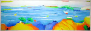 Saskia Bremer - Acryl op doek, Falesia Beach - Ingelijst (Zeer groot) vendu pour 60€ !