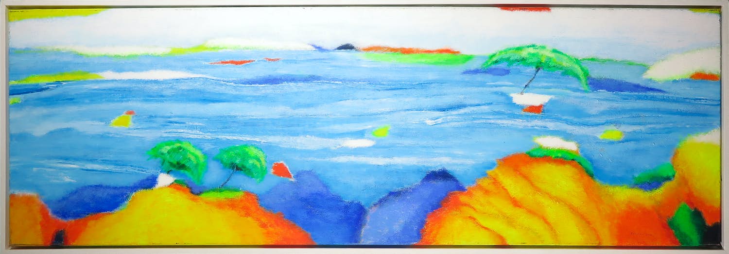 Saskia Bremer - Acryl op doek, Falesia Beach - Ingelijst (Zeer groot) verkocht voor € 1!