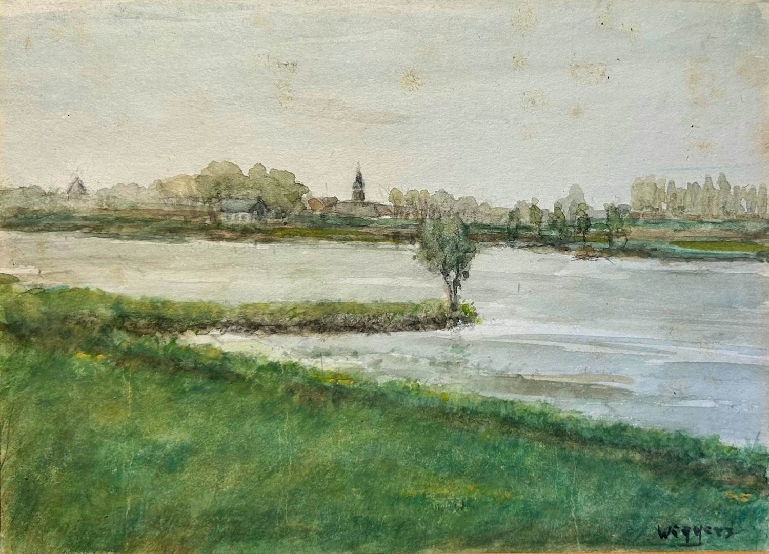 Derk Wiggers - Riviergezicht (Aerdt) verkocht voor € 60!