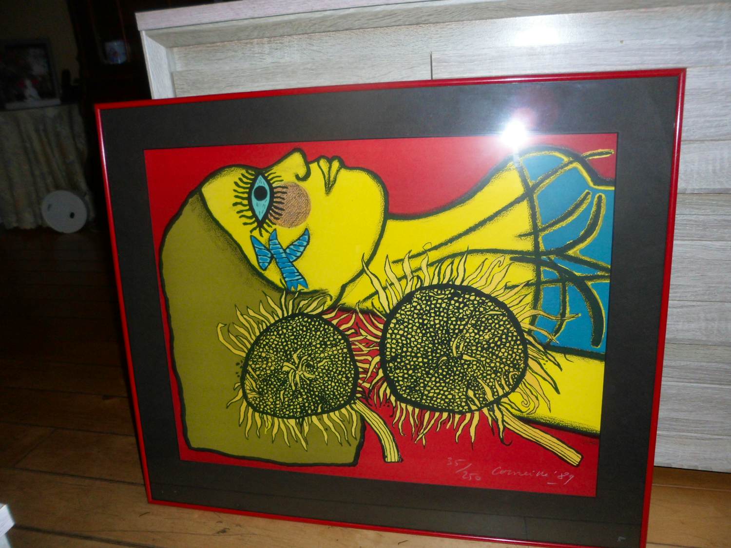 Corneille - Litho, Titel, Femme et des tournesols, verkocht voor € 275!