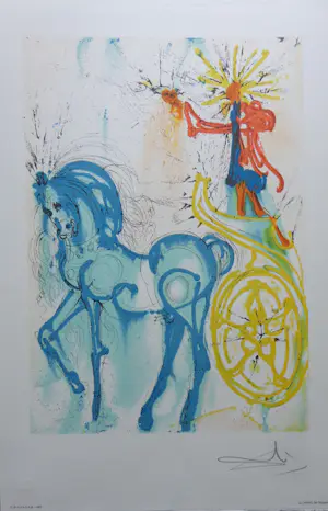 Salvador Dali - LES CHEVAUX DE DALI / KLEURLITHO / 56x36cm / DROOGSTEMPEL / 1983 kaufen? Bieten Sie von 45!