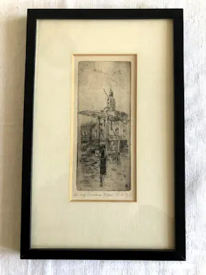 Huib Bijl - DELFSHAVEN - Ets, Ingelijst kopen? Bied vanaf 30!