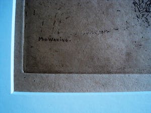 Martin van Waning - Mooie grote Droge Naald Ets - Landschap met molen Schiermonnikoog - gesigneerd kopen? Bied vanaf 39!