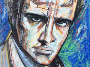 Buy Niet of onleesbaar gesigneerd - portret in street art | pastel-/krijttekening - ingelijst? Bid from 1!