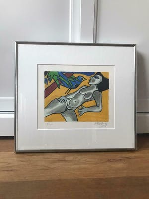 Corneille - lovebird - zeefdruk van vogel met naakte vrouw kopen? Bied vanaf 220!