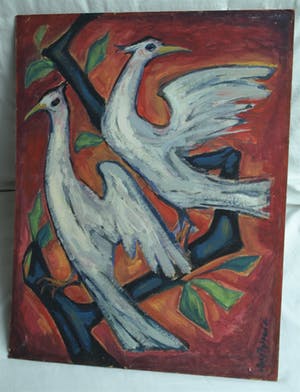 Klaas Pijlman - 2 Gouaches, “Vogels” en “Storm” – 1961 kopen? Bied vanaf 1!