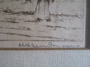 Niet of onleesbaar gesigneerd - Ingelijste ets, gesigneerd. Amsterdam? kopen? Bied vanaf 1!
