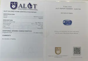ALGT-gecertificeerde ring van witgoud met 1,85 karaat Ceylon saffier en diamant kopen? Bied vanaf 1400!