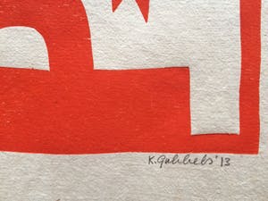 Klaas Gubbels - houtdruk - Gespiegeld - 2013 - oplage 40. kopen? Bied vanaf 295!