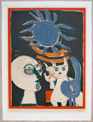 Corneille - Femmes, soleil et chat, aquatint ets kopen? Bied vanaf 195!