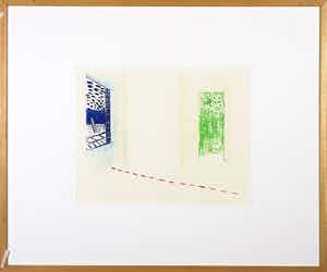 Roger Raveel - Ets, Kamer met rode streeplijn - Ingelijst verkocht voor € 600!