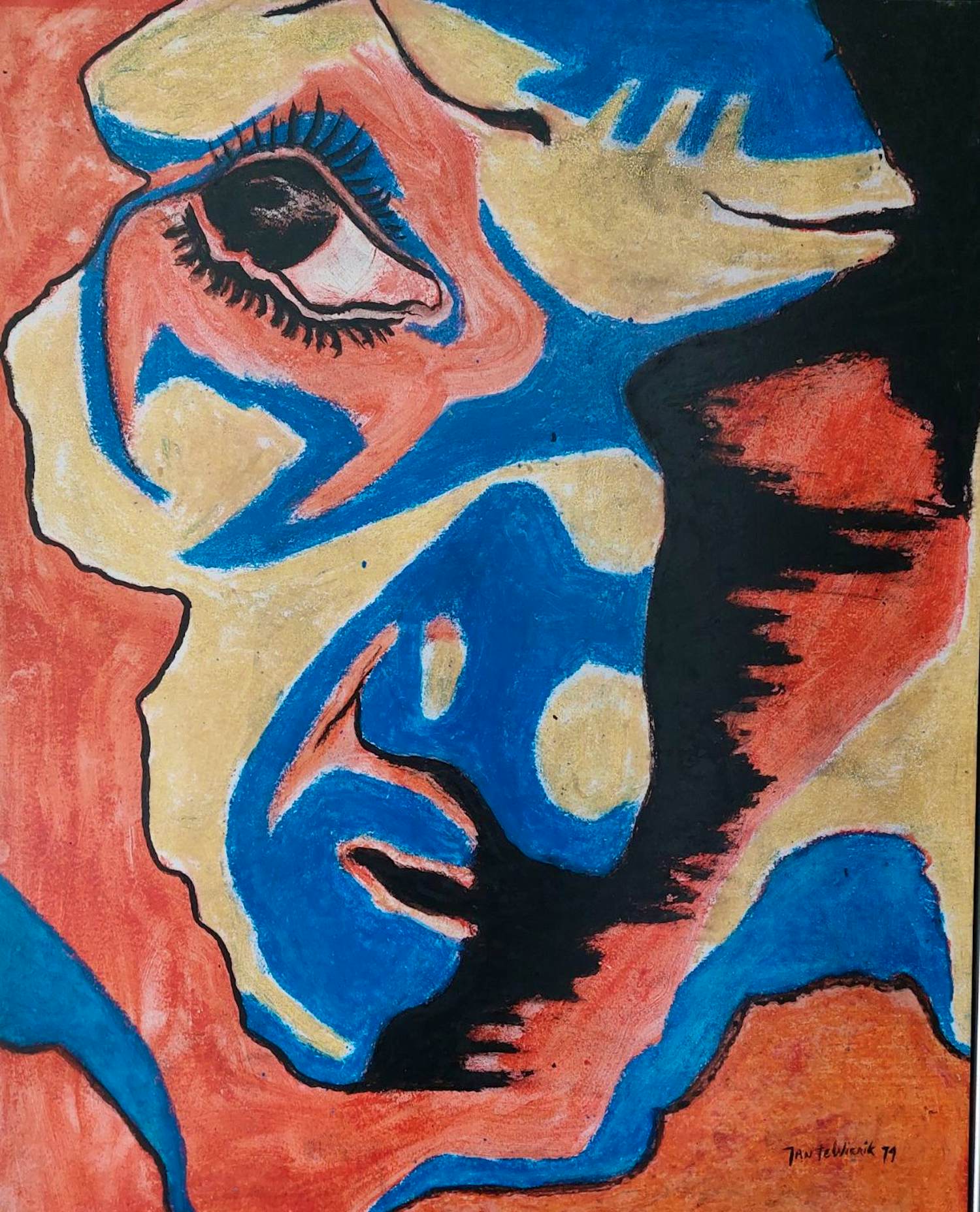 Jan te Wierik - schilderij op papier, 1979 - ingelijst kopen? Bied vanaf 580!