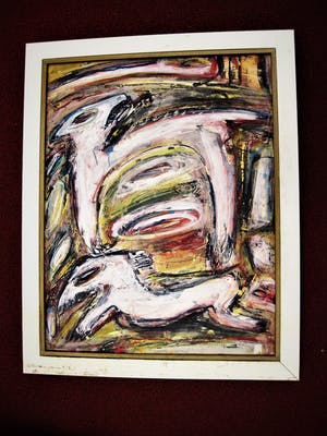 Henk Vierveijzer - CoBrA en Neue Wilden - Krachtig expressionisme - "Happen naar de Baas" GROOT!! kopen? Bied vanaf 150!