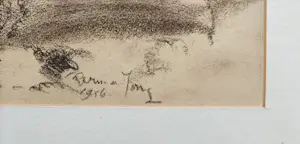 Germ de Jong - Gezicht op de kerk van Deinum (Friesland) kopen? Bied vanaf 140!