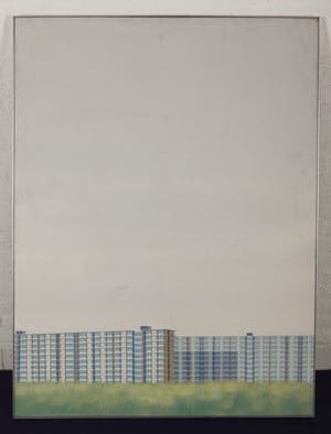 Rits van Kooten - Bijlermeer VI, 1973 - Acrylverf en inkt op doek - BKR Amsterdam - GROOT WERK kopen? Bied vanaf 40!