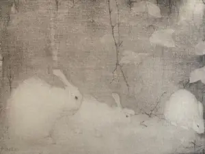 Jan Mankes - Jan Mankes, “Twee konijnen in herfstbosch”, 1911. kopen? Bied vanaf 70!