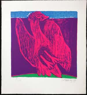 Corneille - Oiseau rouge verkocht voor € 150!