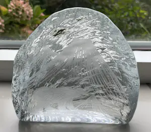 Maleras Sweden - Grote vintage ijsblok glazen object met afbeelding beer en bergen kopen? Bied vanaf 20!