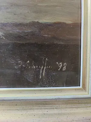 Jan Schaeffer - Tinnen schaal met fruit en groene fles kopen? Bied vanaf 300!