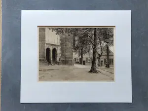 Albert Hemelman - Grote fraai gedetailleerde Litho - Kerkplein Neede - potloodgesigneerd kopen? Bied vanaf 25!