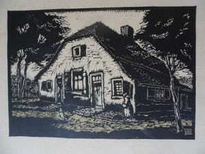 Paul van Dam - Houtsnde , Veluwse boerderij . kopen? Bied vanaf 15!