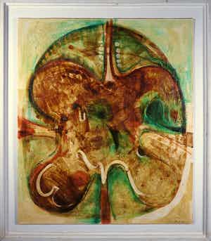 Jack Harden - Gemengde techniek op board, Volksvijand I - Ingelijst (Zeer Groot) verkocht voor € 50!