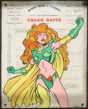 Jan Bollaert - Acryl op papier, Super Trio - Ingelijst (Groot) kopen? Bied vanaf 50!