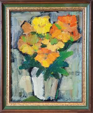 Joop Birker - Stilleven met bloemen verkocht voor € 145!