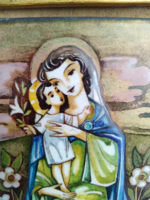 Niet of onleesbaar gesigneerd - Madonna in emaille kopen? Bied vanaf 1!