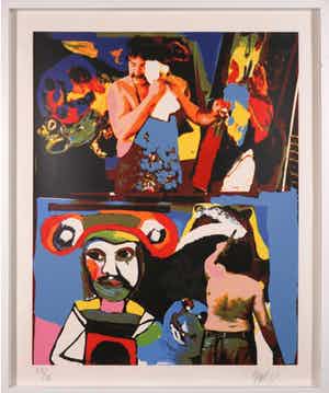 Karel Appel - 'Thursday', gesigneerd, gedateerd '77 + oplage XIL/XL, screen printing. verkocht voor € 1!